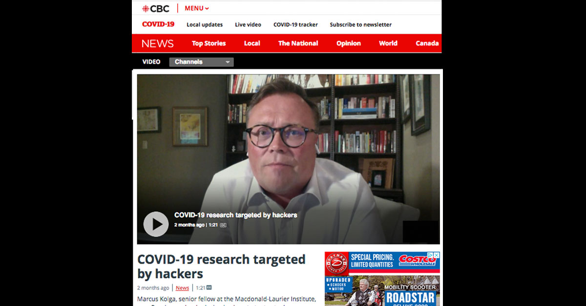 CBC NEWS: COVID-19 research targeted by hackers