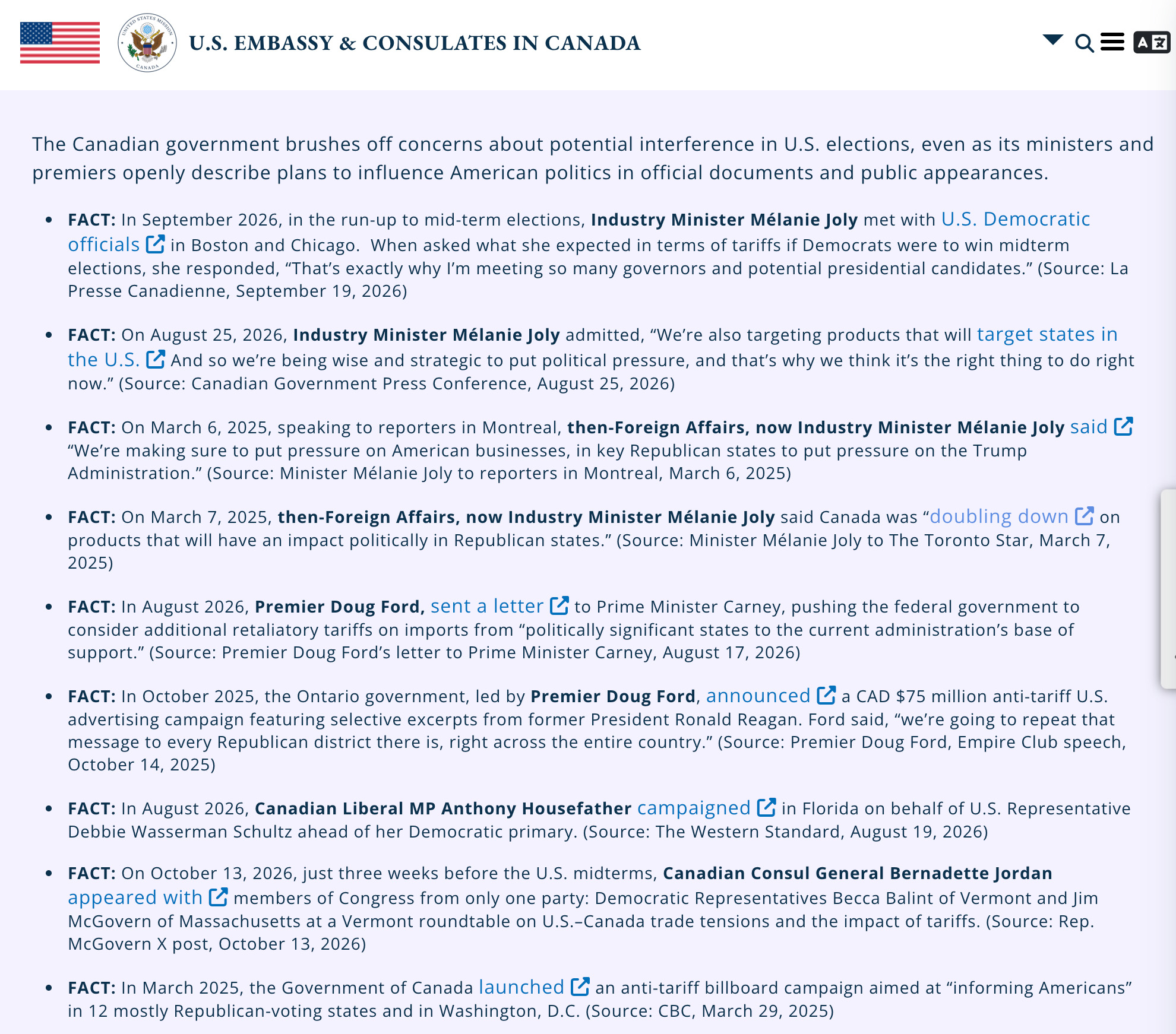 US Embassy frames Canadian trade advocacy as election interference ...